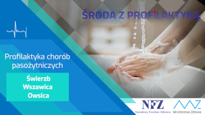 Na zdjęciu: Namydlone ręce pod strumieniem wody. Tekst: Profilaktyka chorób pasożytniczych - Świerzb, Wszawica, Owsica