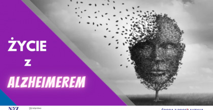 Infografika. Treść: Środa z Profilaktyką - Alzheimer - Życie z alzheimerem