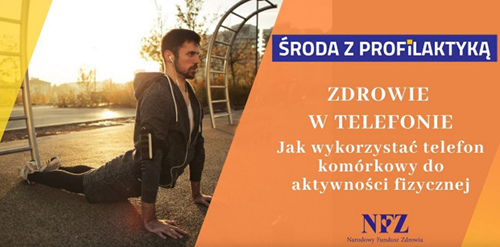 Po lewej stronie zdjęcie rozciągającego się mężczyzny na placu.